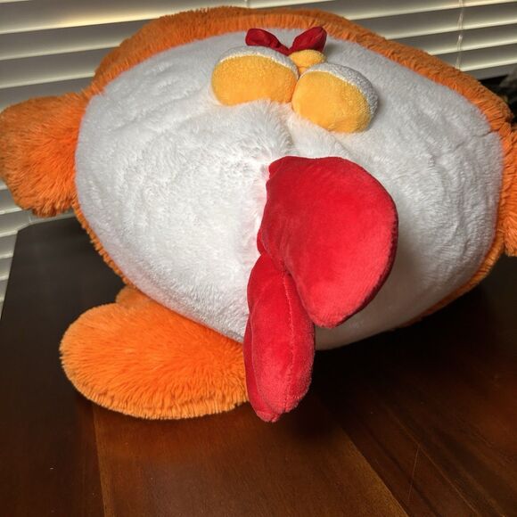 Fiesta 20” Chicken Rooster Plush Animal Toy Orange White Round Soft Pillow NWT - Picture 10 of 10